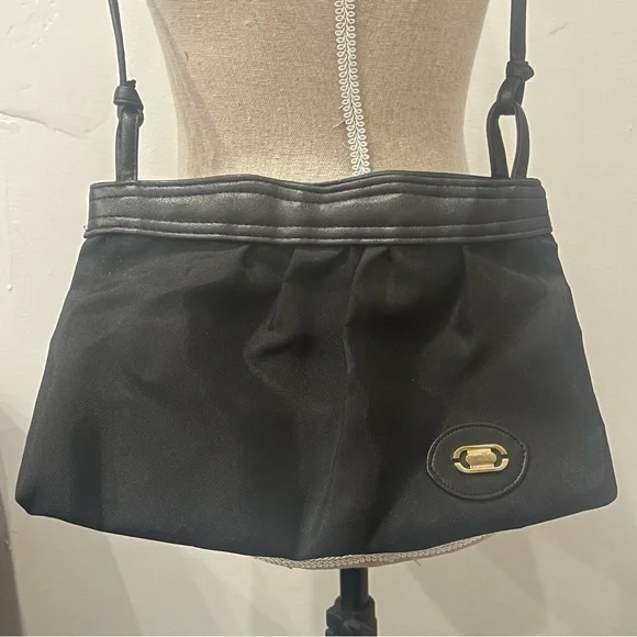 Women’s Vinyl Black Crossbody Bag (Marked CCC on Zippers) - Picture 1 of 7